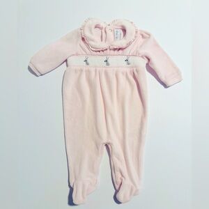 Rock a Bye Baby Pink Easter Bunny Smocked One Piece Size 0-3M